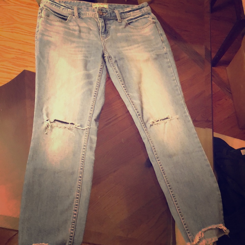 Free People Ankle Frayed Jeans